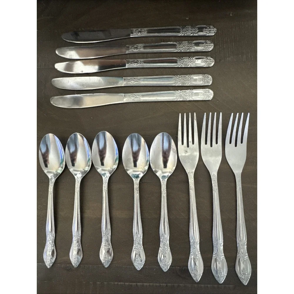 VTG Stanley Roberts, Verona 13 PCS Stainless Flatware 5 knives 4 spoons 3 Forks